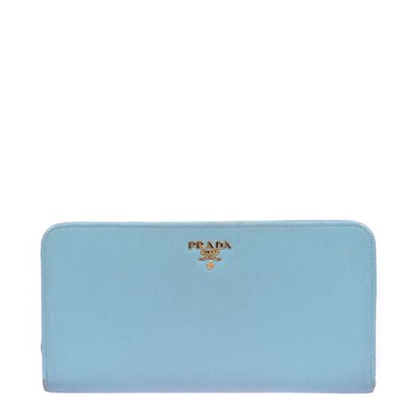 light blue wallet prada